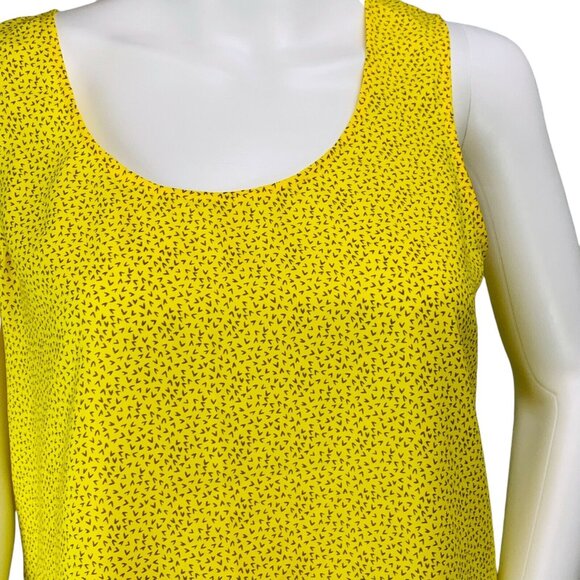 Ann Taylor LOFT Womens Top Sleeveless Shell Yellow Printed Size Small S - Picture 4 of 10